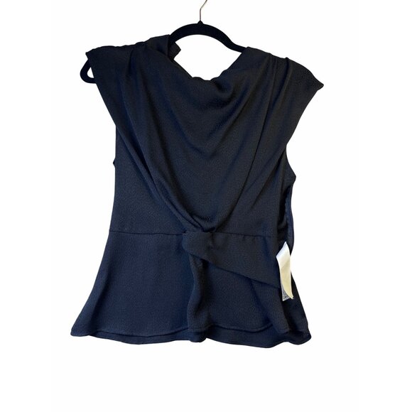 NWT Zara Womens Black Leopard Top Sz XS Cowl Neck Draped Knot-Front Whimsy - Picture 6 of 14